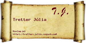 Tretter Júlia névjegykártya